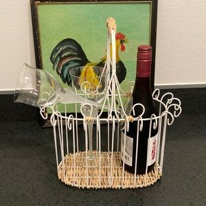 Vintage Double Bottle Basket